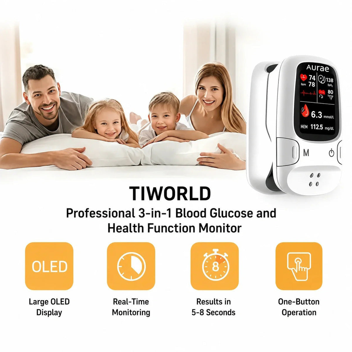 🔥🏆Needle-Free Smart Glucose Monitor | Simple Health Tracking