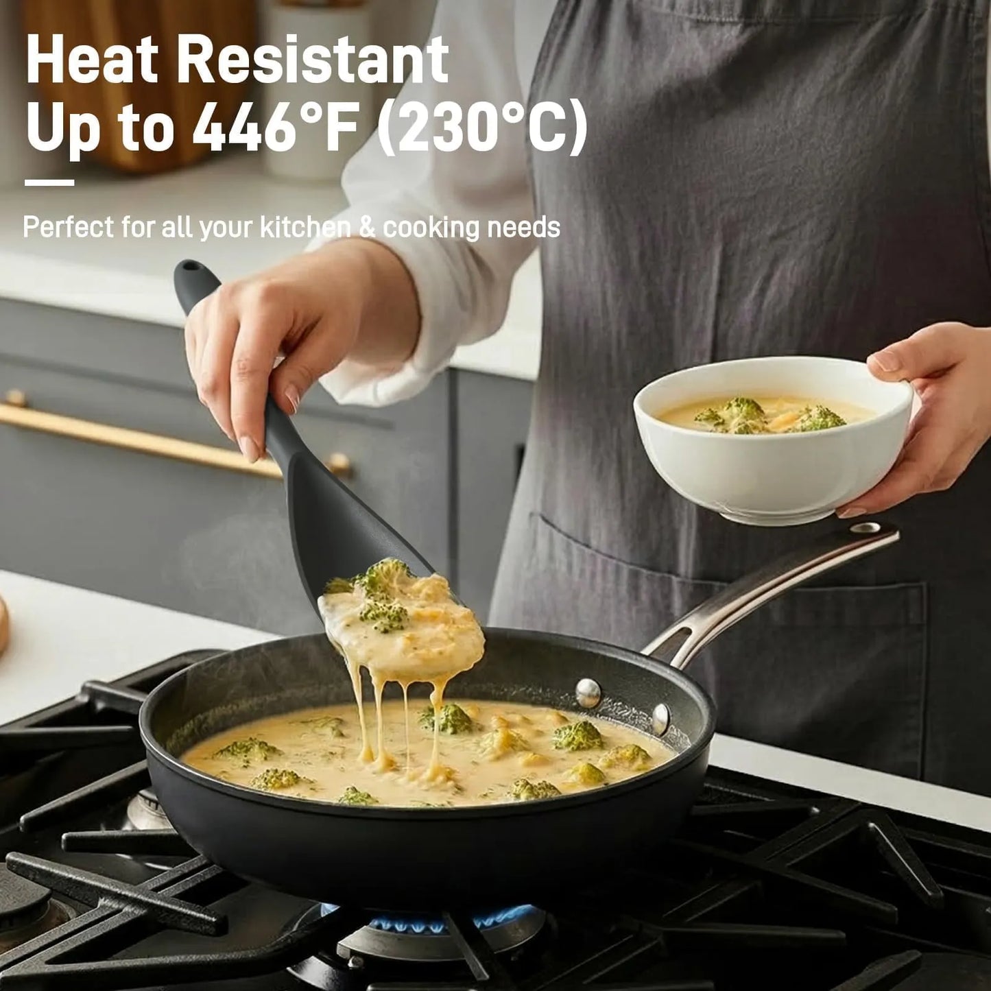 3-Pack Silicone Spoonula Set for Nonstick Cookware