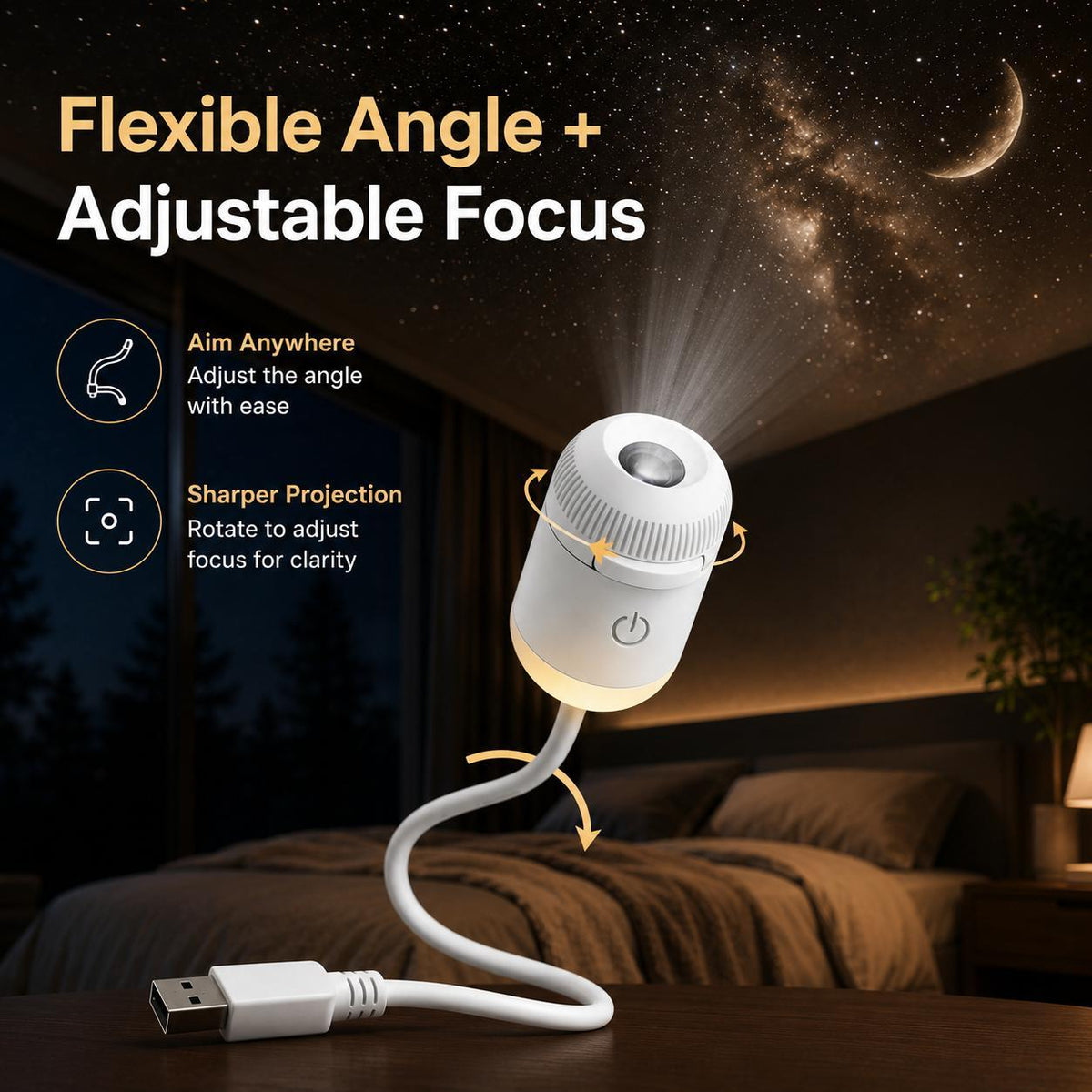 🔥🏆Plug-&-Play HD StarProjector - 24 Galaxy,Butterfly & Ocean Scenes