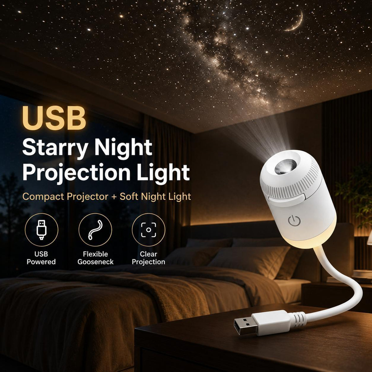 🔥🏆Plug-&-Play HD StarProjector - 24 Galaxy,Butterfly & Ocean Scenes