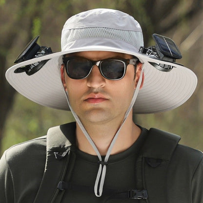 🔥Summer Promotion 💥- Outdoor Wide Brim Sun Hat With Solar Fan