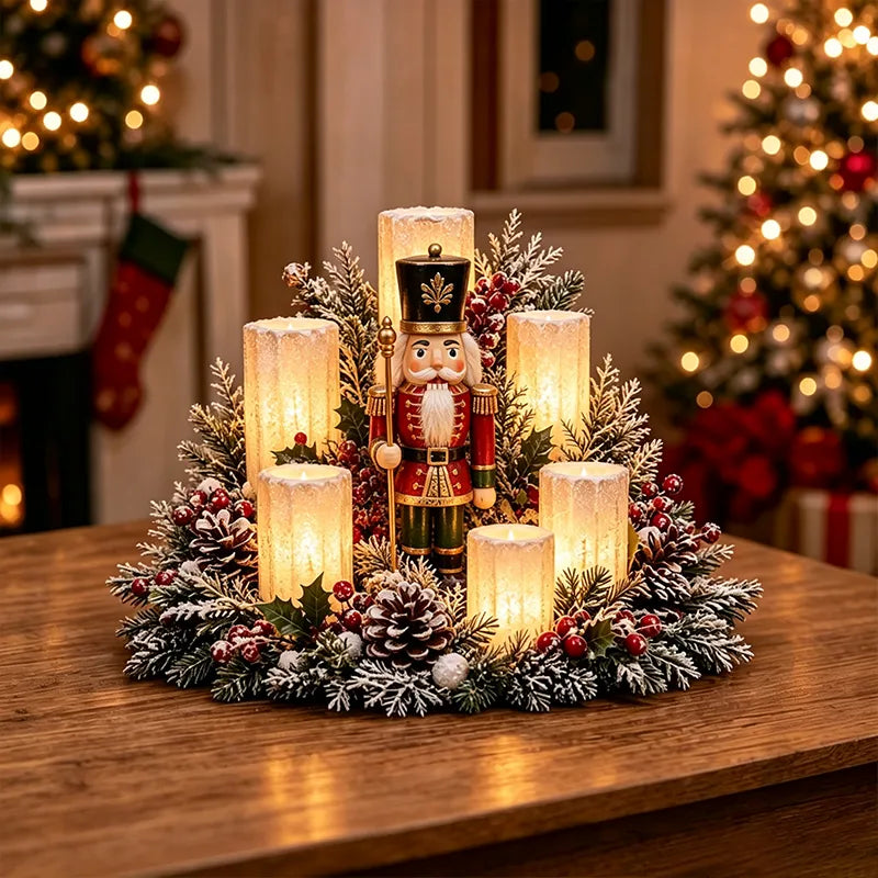 🌲🏆Christmas Lighted Centerpiece with Flameless Candle Glow