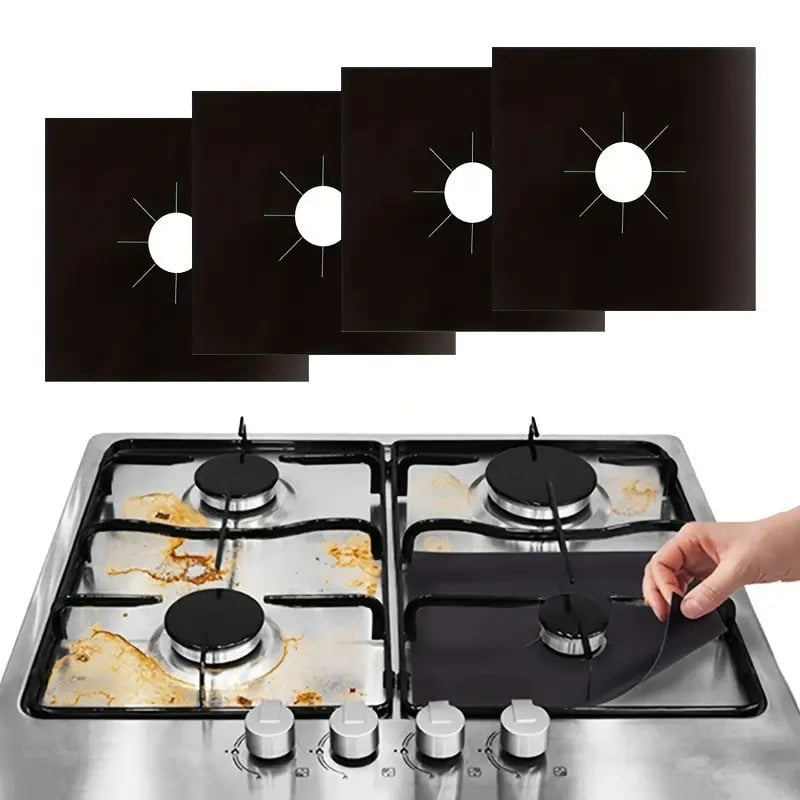 🔥🏆Reusable Gas Stove Burner Liners(Set of 4)
