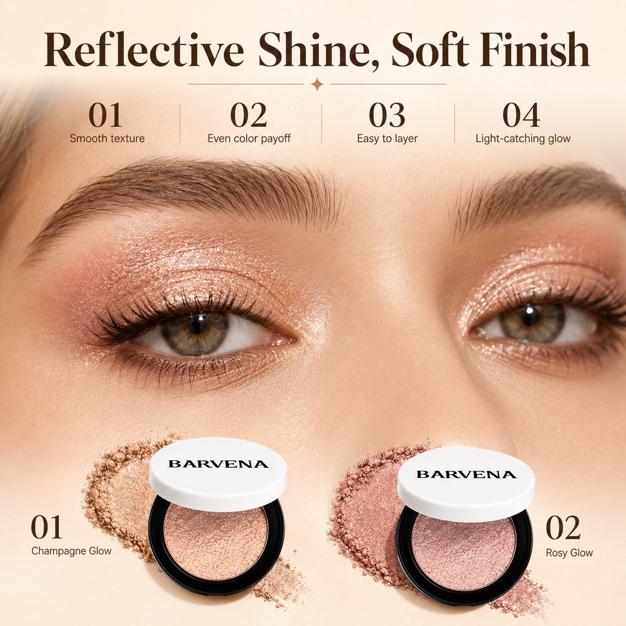 💖 Multicolour Metallic Eyeshadow – Buildable, shimmering metallic eyeshadow