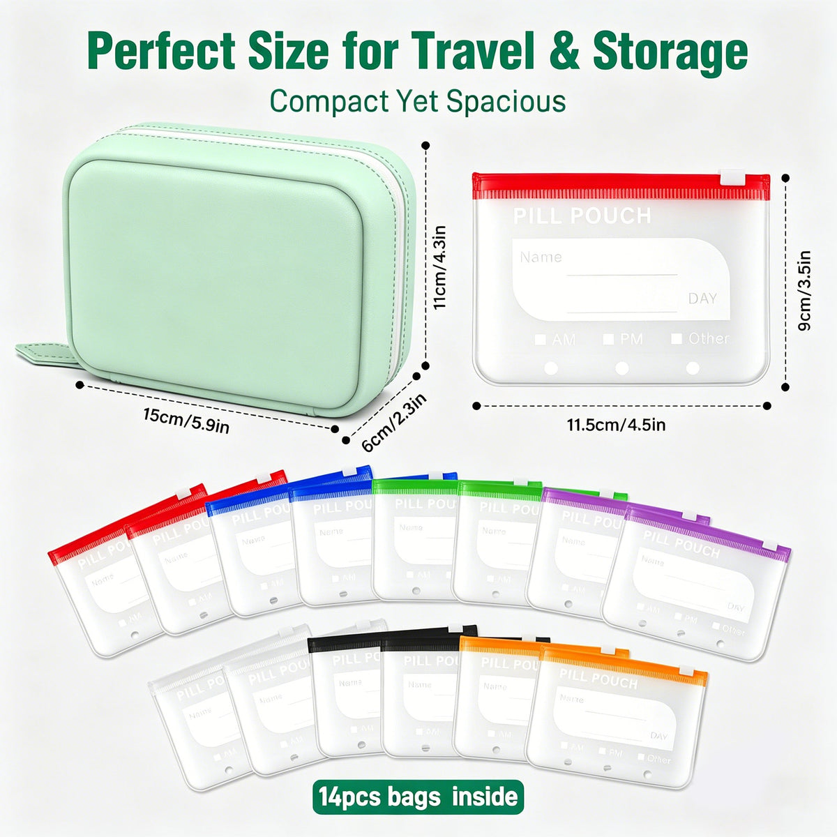 🔥🏆💊 Waterproof Pill Pouch Set – Large Weekly Travel Medicine Organizer