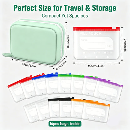 🔥🏆💊 Waterproof Pill Pouch Set – Large Weekly Travel Medicine Organizer