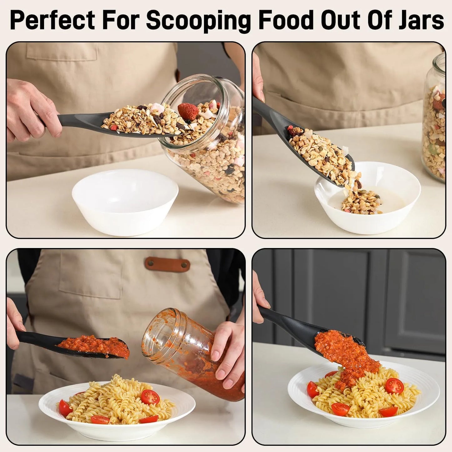 3-Pack Silicone Spoonula Set for Nonstick Cookware