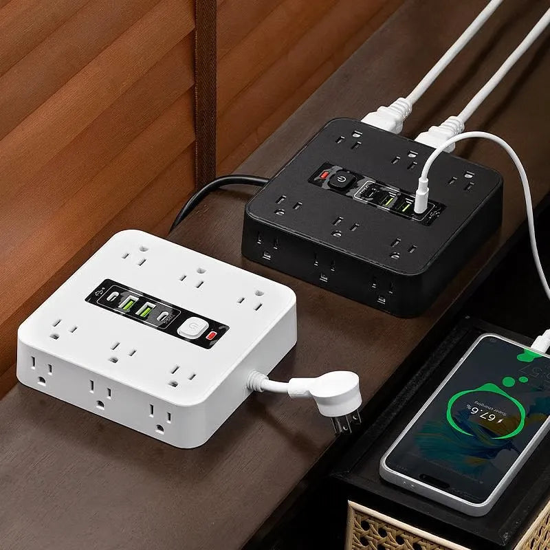 ⚡16-in-1 Power Strip with Switch & Surge Protection,ETL Listed Fireproof Power Strip