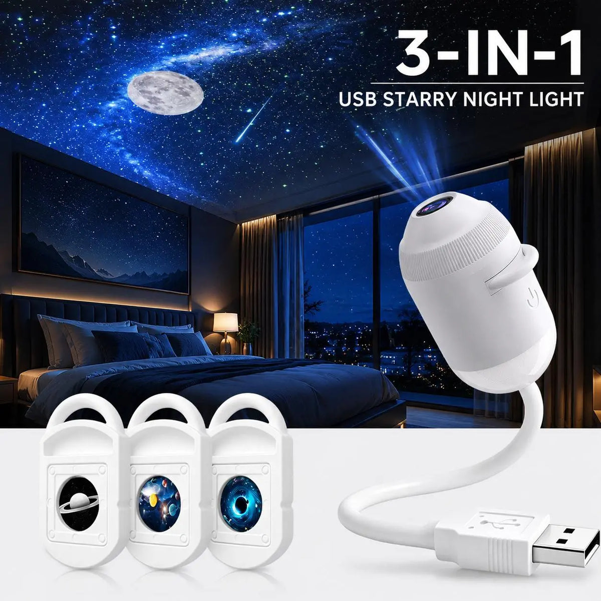 ✨Plug-&-Play HD StarProjector - 24 Galaxy,Butterfly & Ocean Scenes