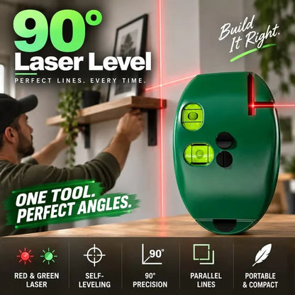 🔥🏆🔧90° Right‑Angle Laser Level Square | Infrared Line Marker for Tiling & DIY Projects