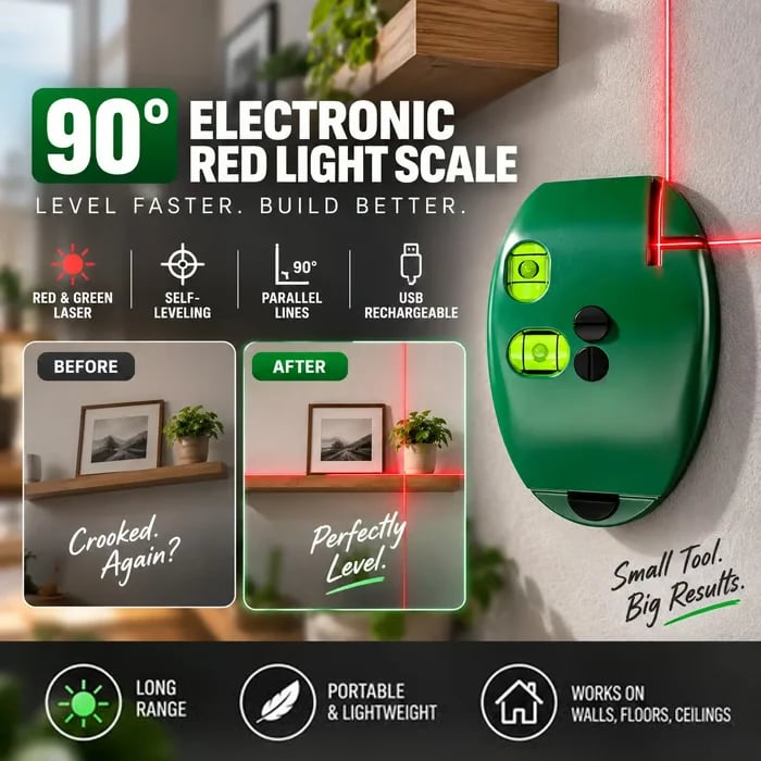 🔥🏆🔧90° Right‑Angle Laser Level Square | Infrared Line Marker for Tiling & DIY Projects