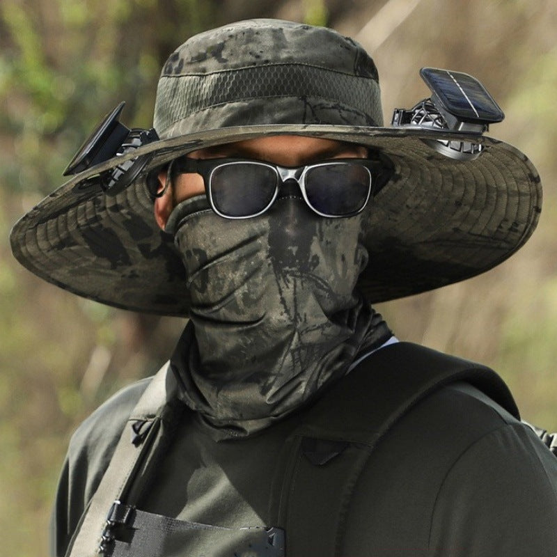 🔥Summer Promotion 💥- Outdoor Wide Brim Sun Hat With Solar Fan