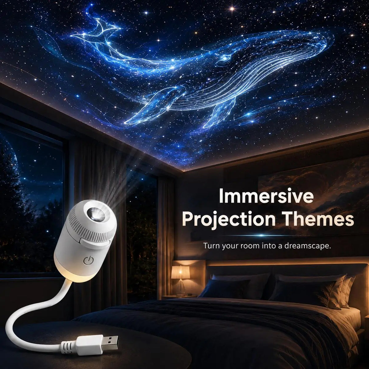 🔥🏆Plug-&-Play HD StarProjector - 24 Galaxy,Butterfly & Ocean Scenes