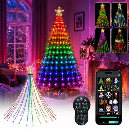 🔥🏆Smart Christmas Tree Lights -Color-Changing Light String with Remote and APP Control