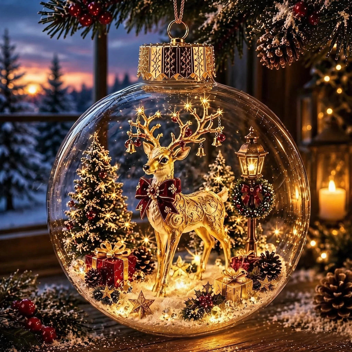 🎄🏆 Light-Up Christmas Diorama Ornament 🔥