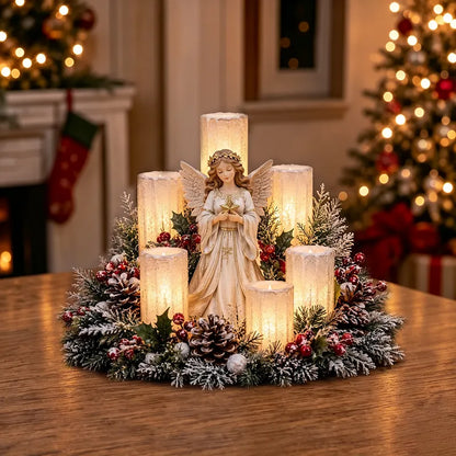 🌲🏆Christmas Lighted Centerpiece with Flameless Candle Glow