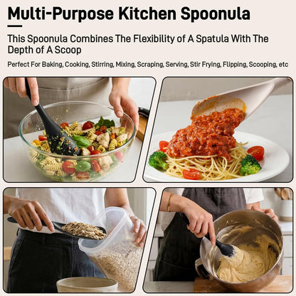 3-Pack Silicone Spoonula Set for Nonstick Cookware