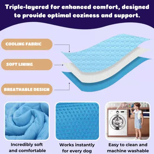 🔥Stay Cool & Comfy 🧊Dog Cooling Mat (4x more effective)