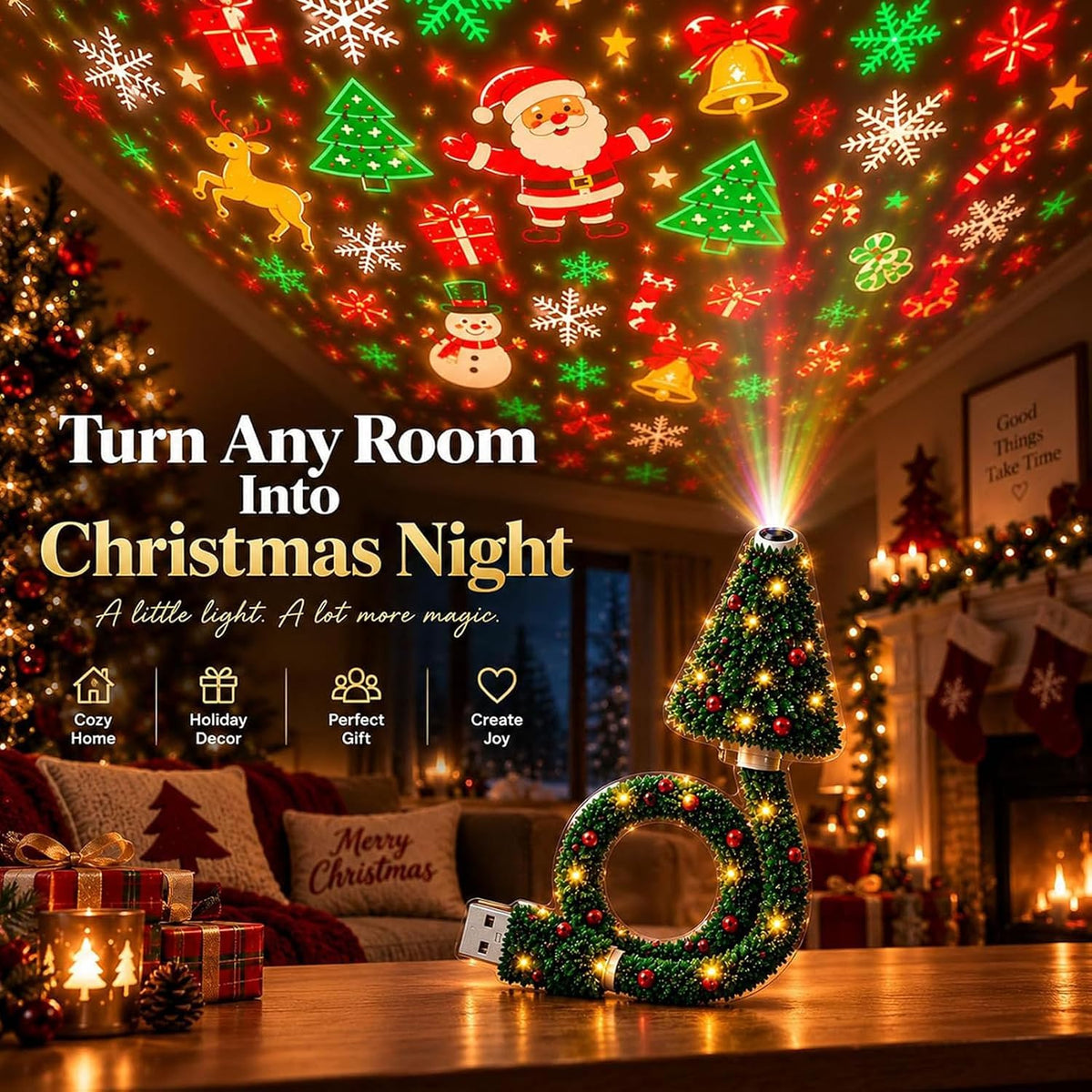 Christmas Glow Projector + FREE 🎃 Halloween Projector