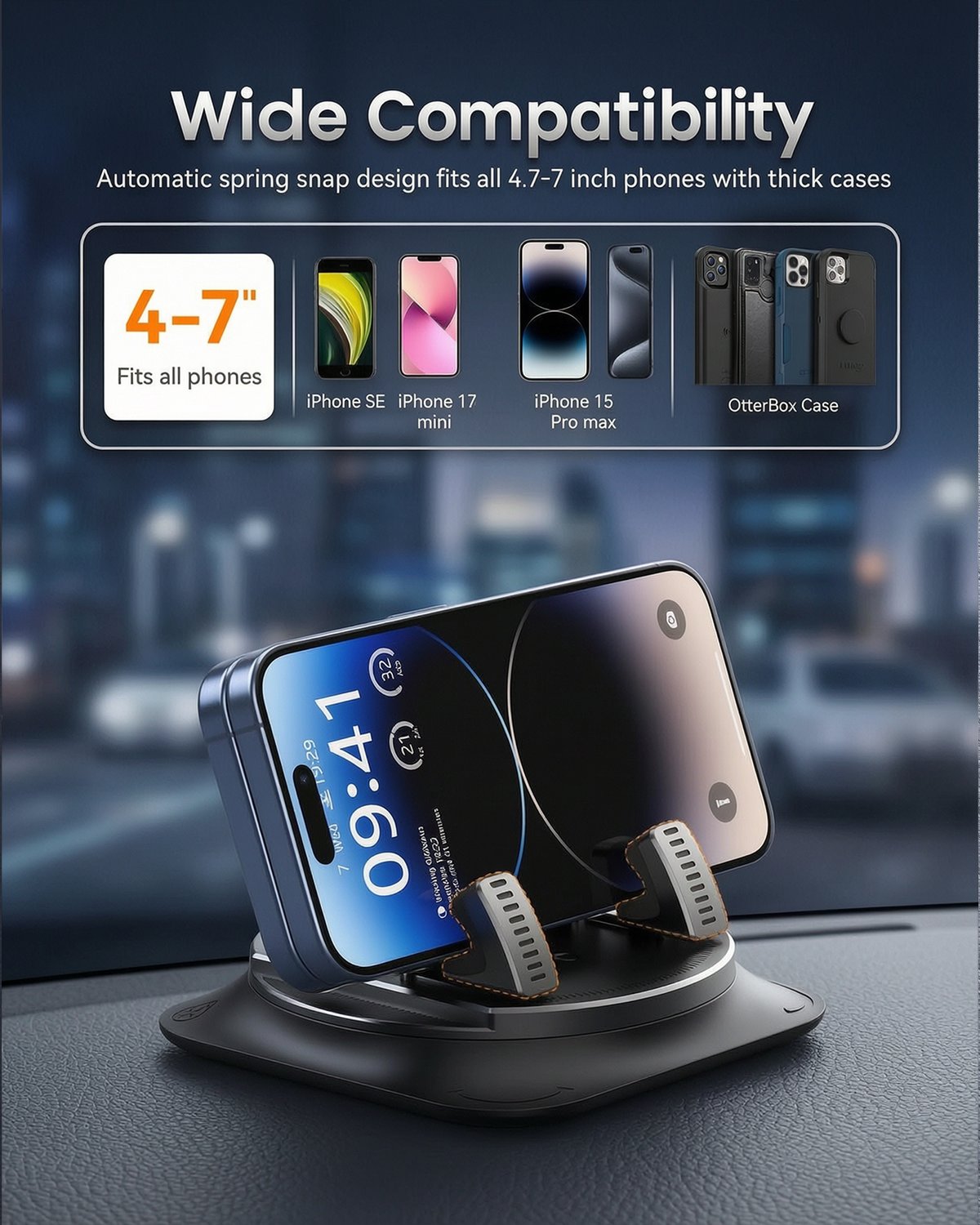 Car phone holder 360 degree rotation. suitablefor car navigation in-car dashboard