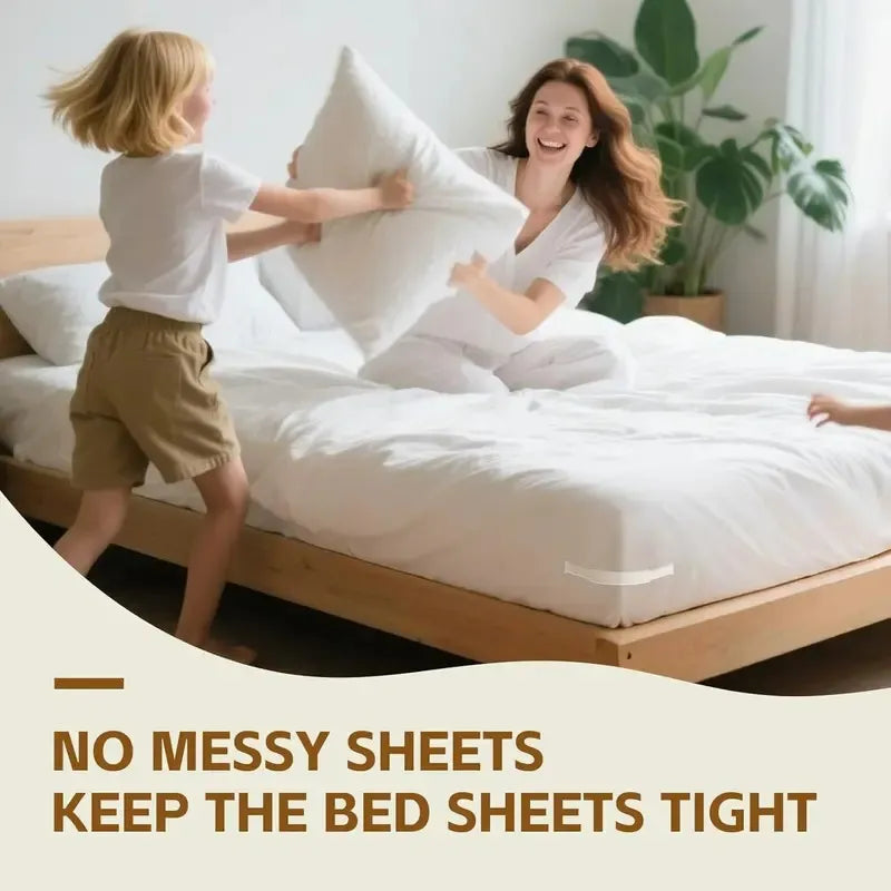 🔥🏆4-Pack Universal Heavy-Duty Bed Sheet Holder Straps No-Slip Peace of Mind