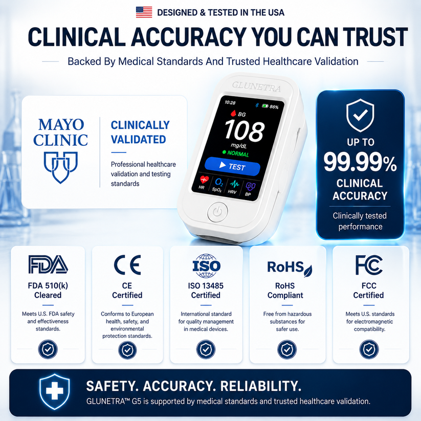❤️Non-Invasive Glucose & Health Monitor | 🩸 No Finger Pricks Blood Sugar Monitoring Device