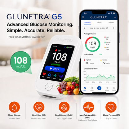 ❤️Non-Invasive Glucose & Health Monitor | 🩸 No Finger Pricks Blood Sugar Monitoring Device