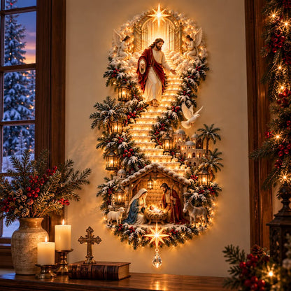 (🎁Last Day 49% OFF)✝️✨Jesus Light of Heaven Christmas Wall Hanging