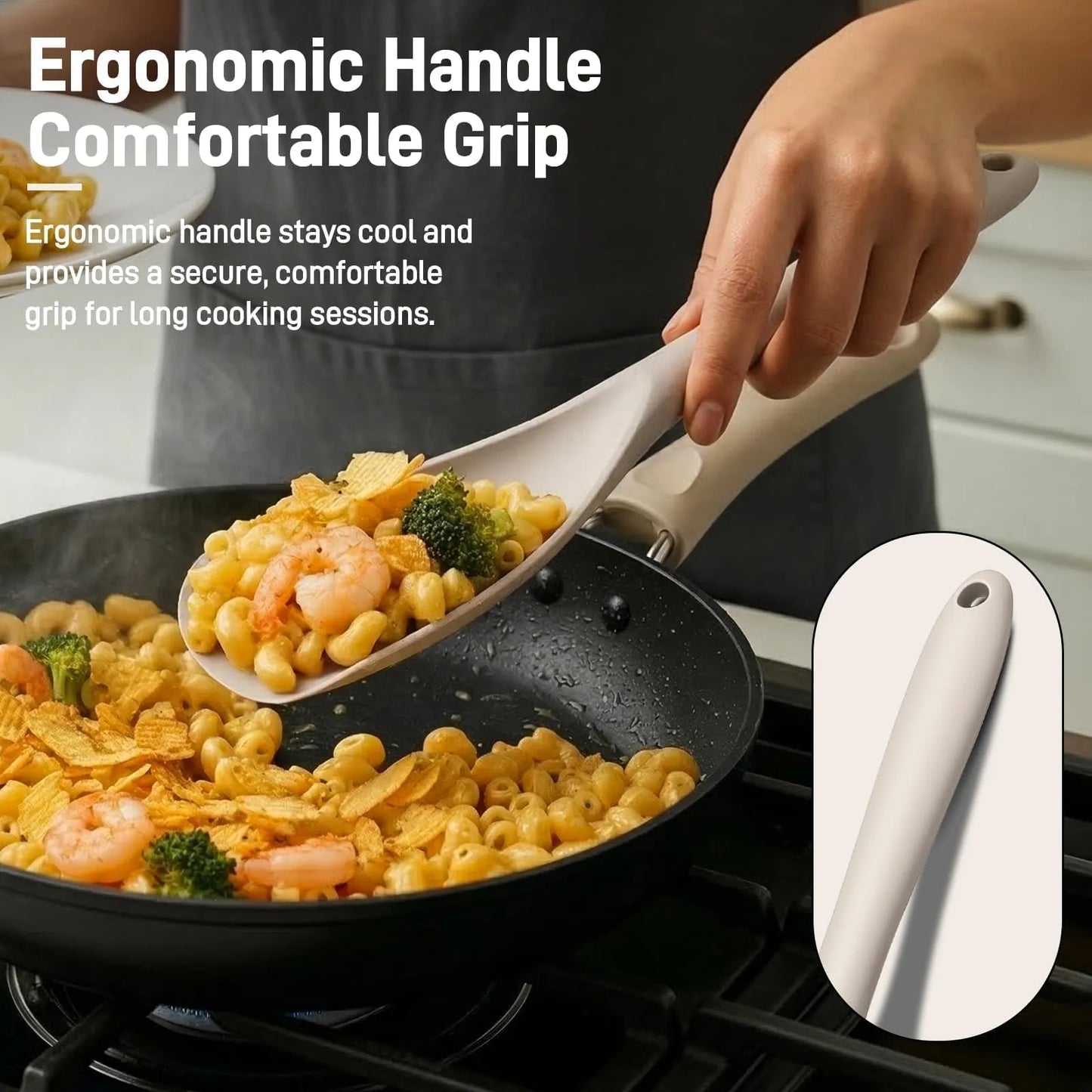 3-Pack Silicone Spoonula Set for Nonstick Cookware