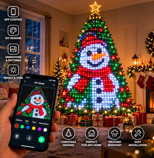 🔥🏆Smart Christmas Tree Lights -Color-Changing Light String with Remote and APP Control