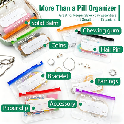 🔥🏆💊 Waterproof Pill Pouch Set – Large Weekly Travel Medicine Organizer