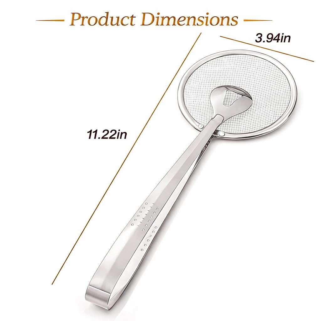 🔥🏆2-in-1 Grip & Drain Frying Strainer Tongs