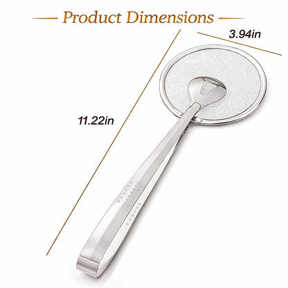 🔥🏆2-in-1 Grip & Drain Frying Strainer Tongs