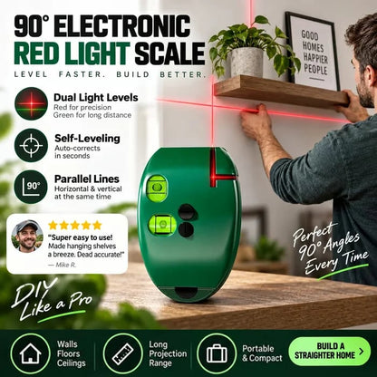 🔥🏆🔧90° Right‑Angle Laser Level Square | Infrared Line Marker for Tiling & DIY Projects