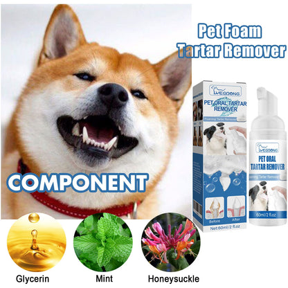 🐶Pet Tartar Remover Foam – Fresh Breath & Healthy Teeth, No Brushing Needed!🦷
