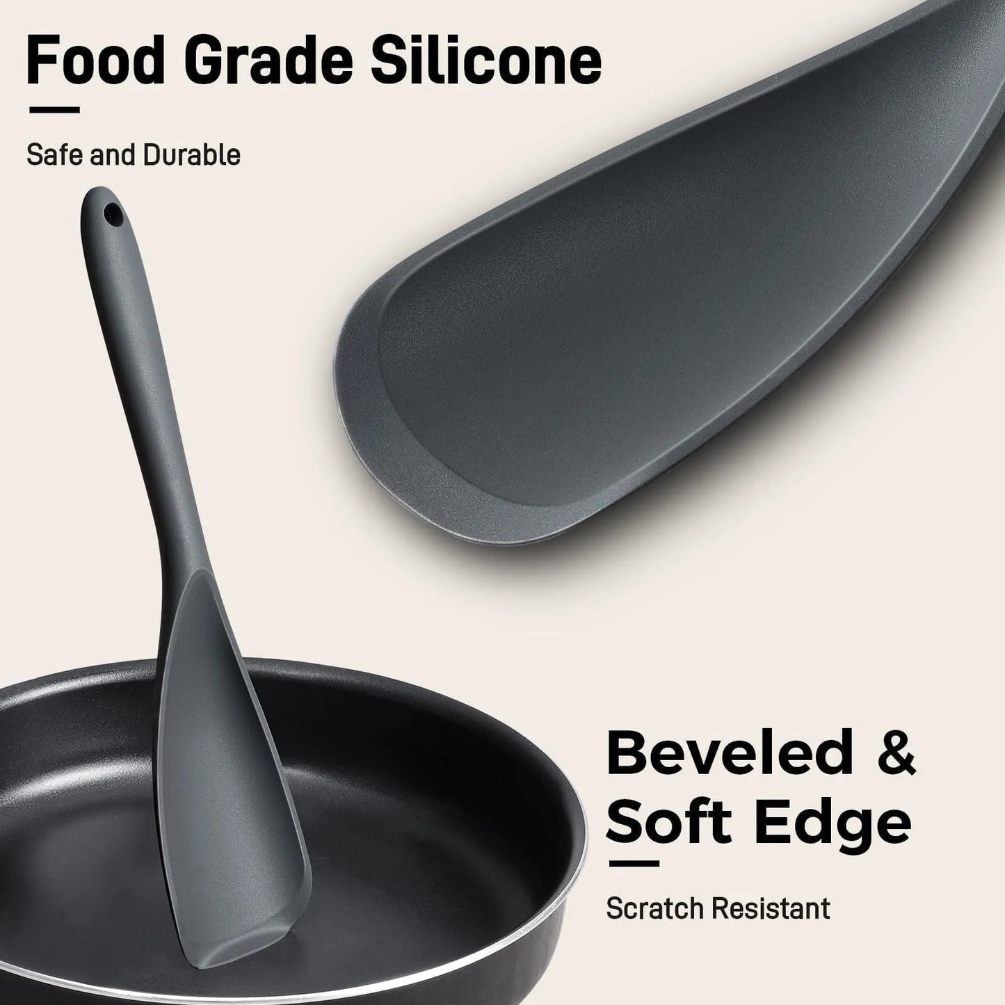 3-Pack Silicone Spoonula Set for Nonstick Cookware