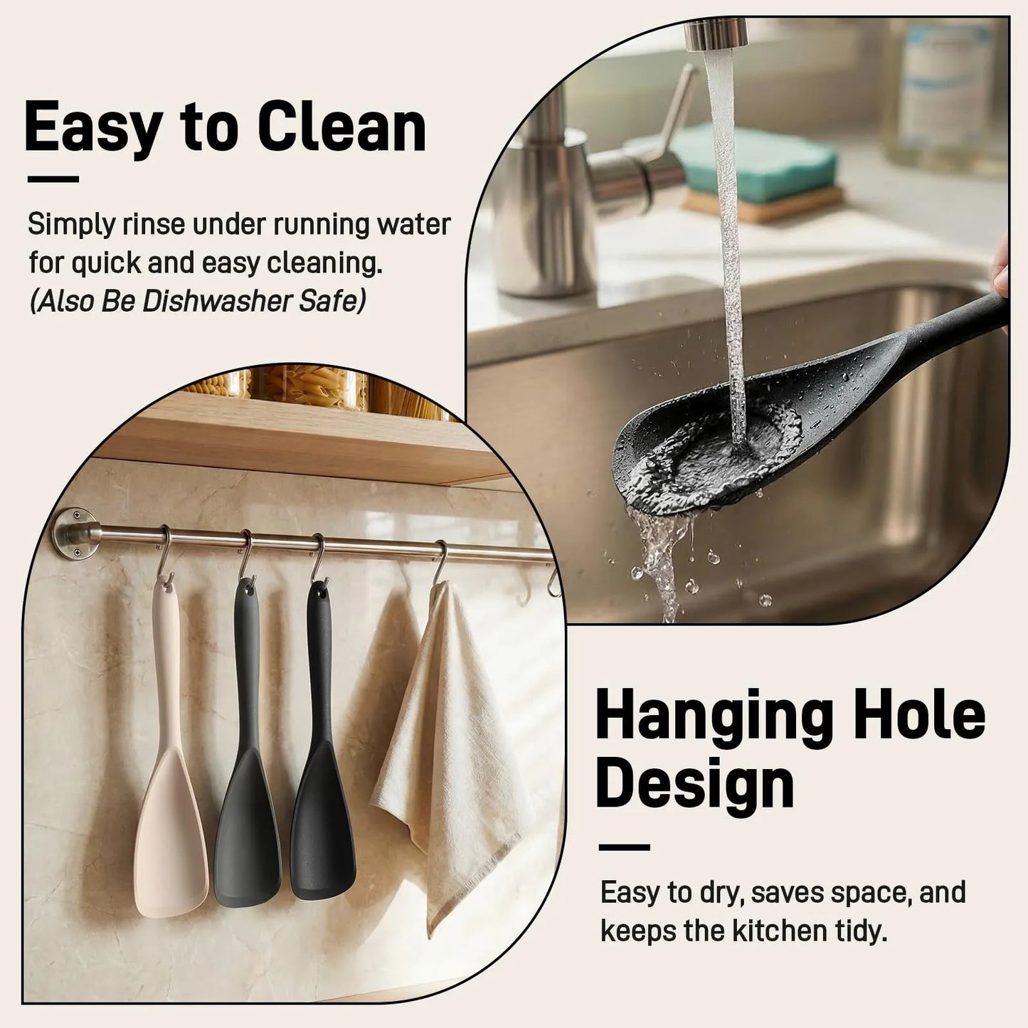 3-Pack Silicone Spoonula Set for Nonstick Cookware