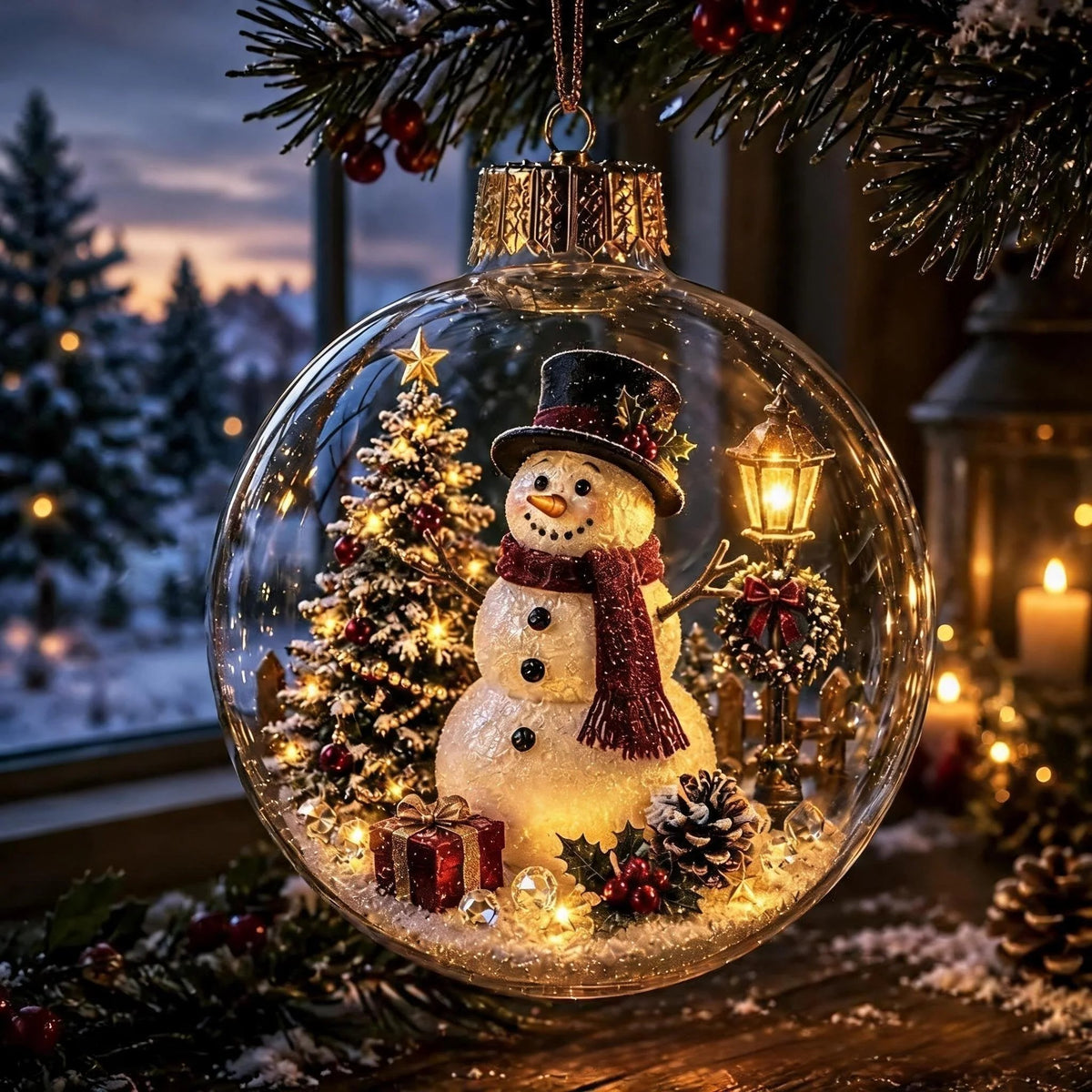 🎄🏆 Light-Up Christmas Diorama Ornament 🔥