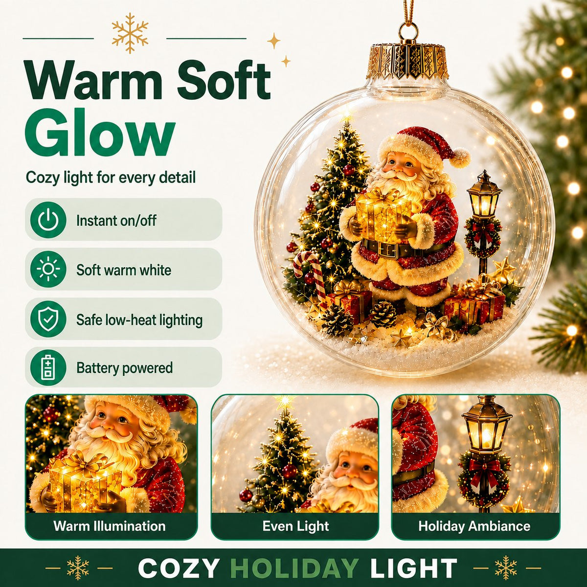 🎄🏆 Light-Up Christmas Diorama Ornament 🔥