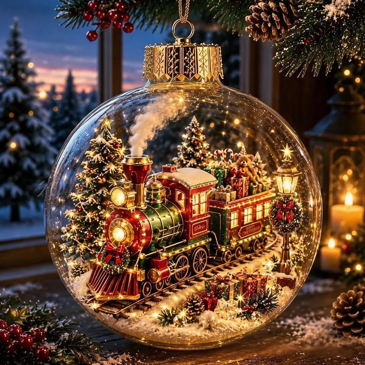🎄🏆 Light-Up Christmas Diorama Ornament 🔥