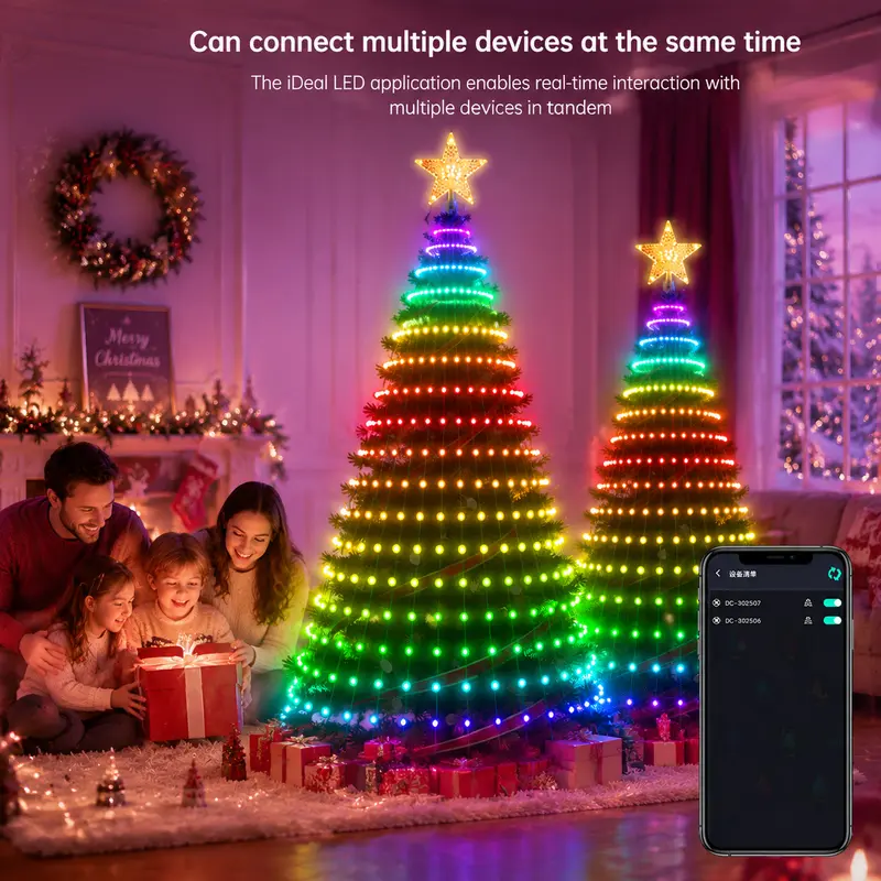 🔥🏆Smart Christmas Tree Lights -Color-Changing Light String with Remote and APP Control