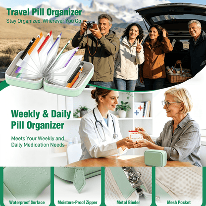 🔥🏆💊 Waterproof Pill Pouch Set – Large Weekly Travel Medicine Organizer