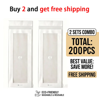 🥬 45/90PCS Reusable Long Food Storage Bags, Double-Zip Seal Freshness Bags for Kitchen