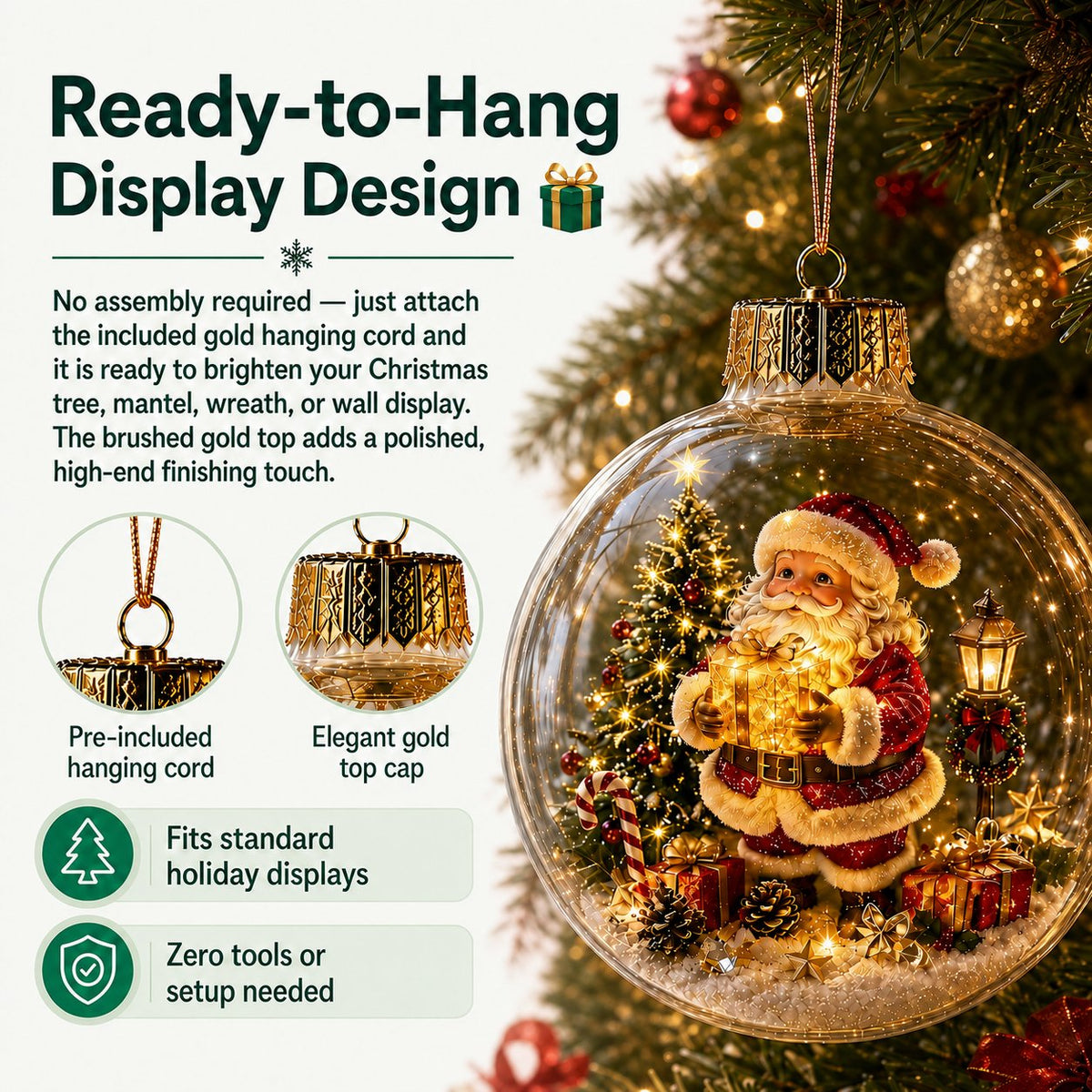 🎄🏆 Light-Up Christmas Diorama Ornament 🔥