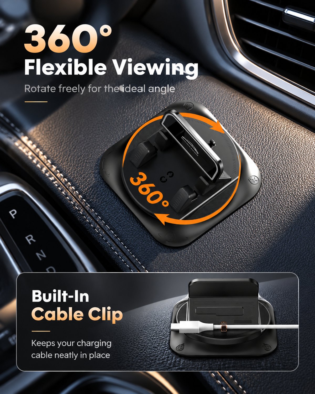 Car phone holder 360 degree rotation. suitablefor car navigation in-car dashboard