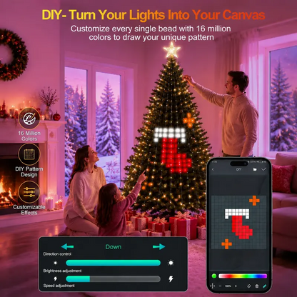 🔥🏆Smart Christmas Tree Lights -Color-Changing Light String with Remote and APP Control
