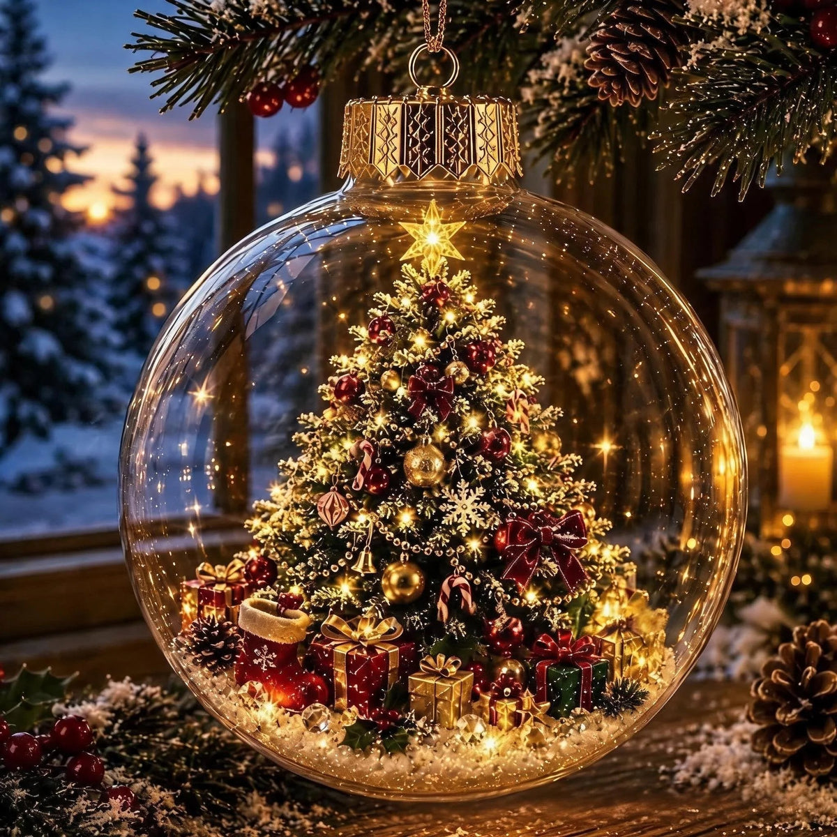 🎄🏆 Light-Up Christmas Diorama Ornament 🔥