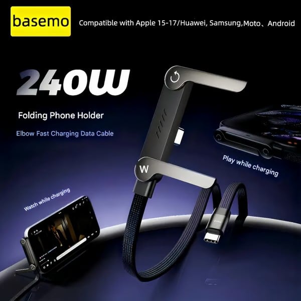 🔥🏆240W Fast Charge | 360° Rotating Invisible Phone Stand