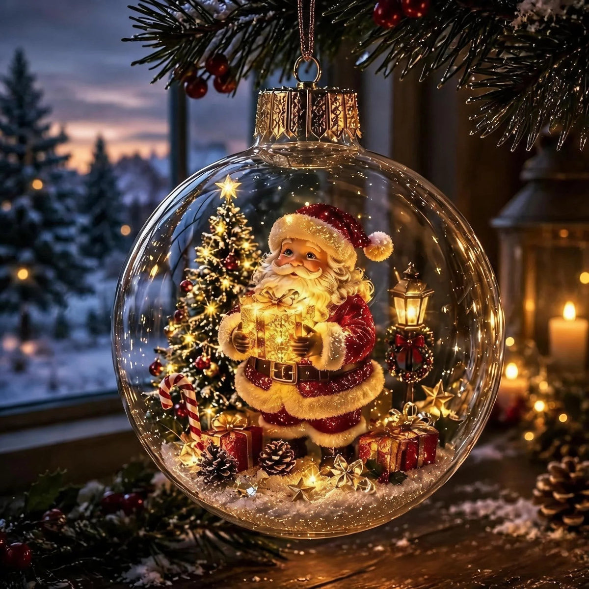 🎄🏆 Light-Up Christmas Diorama Ornament 🔥