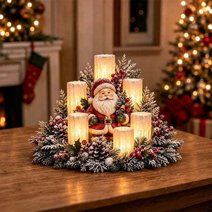 🌲🏆Christmas Lighted Centerpiece with Flameless Candle Glow